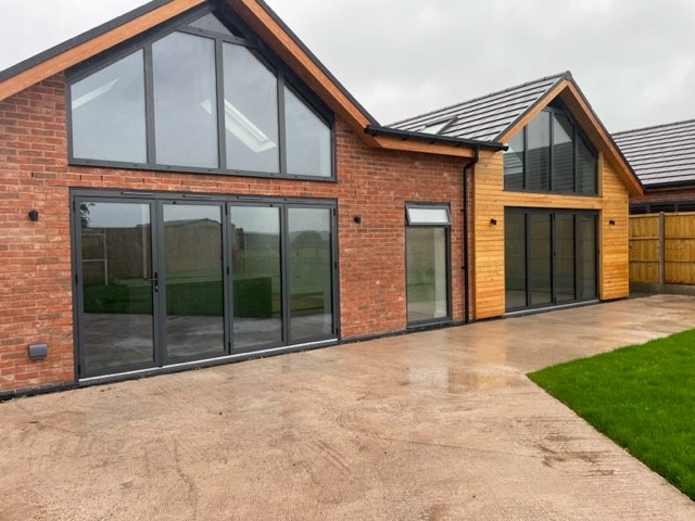 Bifolding doors in a office unit