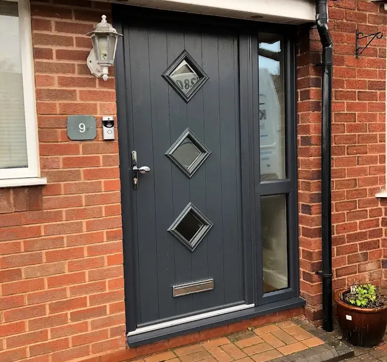 Composite door in blue
