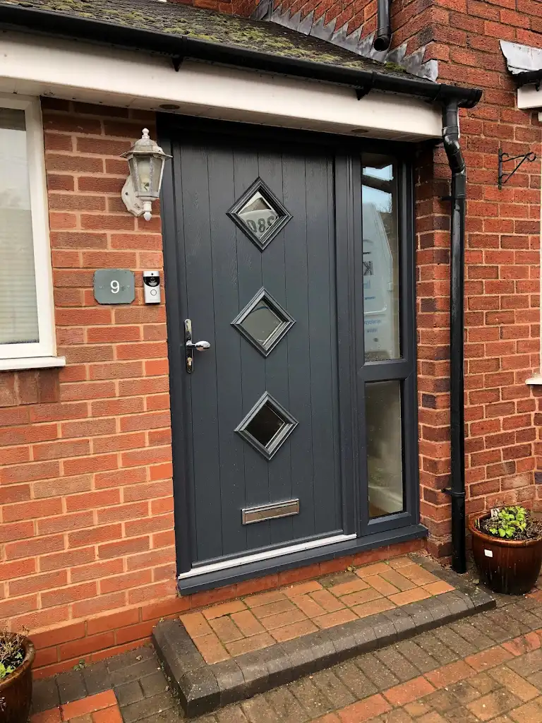 Composite door in blue