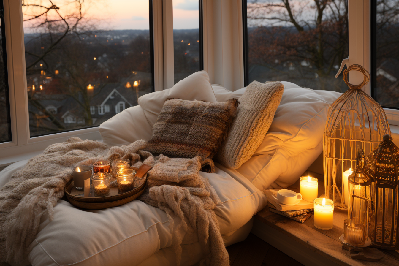 flush windows in a cozy room