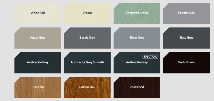 pallet colour pallet for upvc double glazing
